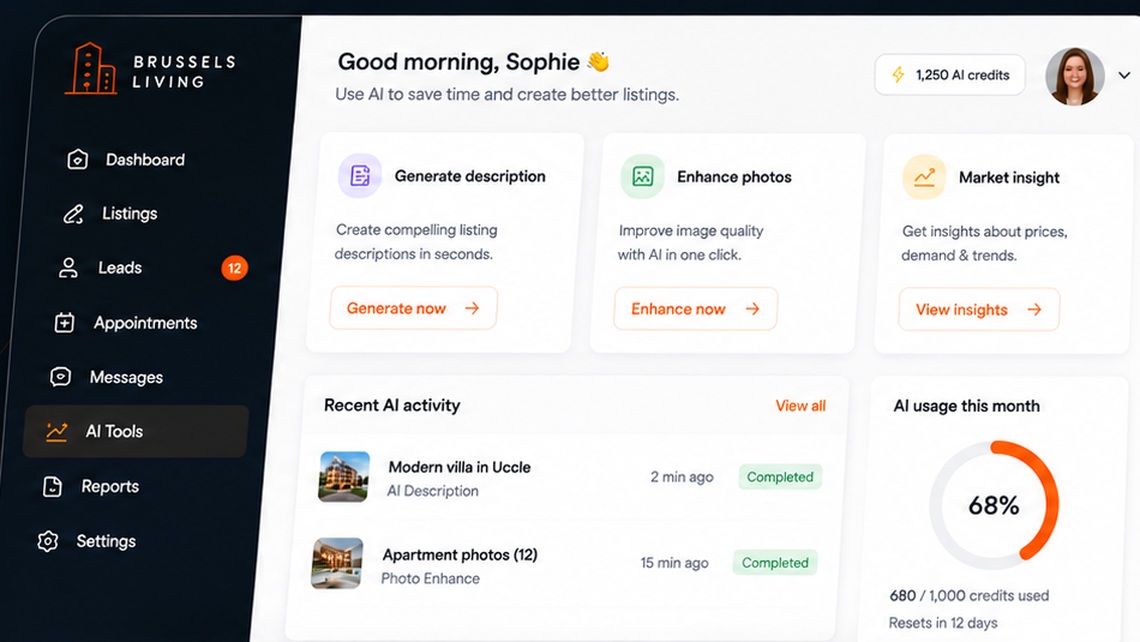 RealyBee AI tools dashboard